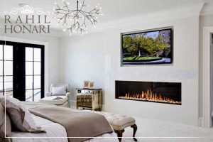 Fireplace in interior decoration